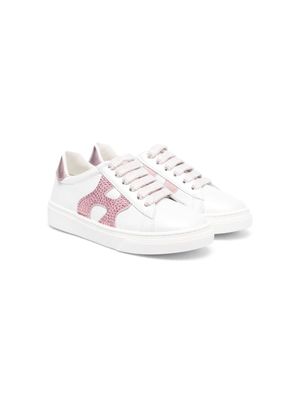 Hogan Kids baskets à logo imprimé - Blanc