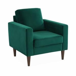 sweeek - Velours fauteuil met houten poten