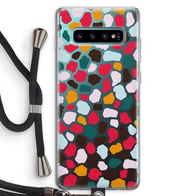 Colored Giraffe: Samsung Galaxy S10 Plus Transparant Hoesje met koord