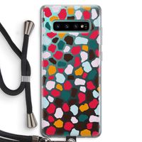 Colored Giraffe: Samsung Galaxy S10 Plus Transparant Hoesje met koord