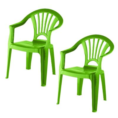 Camping Kinderstoel van kunststof - 2x - groen - 37 x 31 x 51 cm