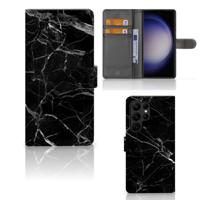 Samsung Galaxy S23 Ultra | Bookcase | Marmer Zwart - Origineel Cadeau Vader