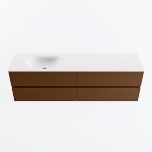 MONDIAZ VICA 170cm badmeubel onderkast Rust 4 lades. Wastafel MOON links 1 kraangat, kleur Talc.