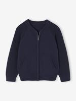 Teddy vestje voor jongens met lange mouwen marineblauw