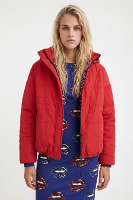 Kort gewatteerd jack met capuchon - RED - M Kort gewatteerd jack met capuchon - RED - M