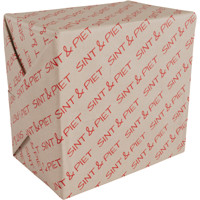 Cadeaupapier | 30cm | 200m | 70gr/m² | Sint & Piet | bruin/rood | rol à ca. 200 meter