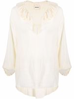 KHAITE blouse à col volanté - Tons neutres KHAITE blouse à col volanté - Tons neutres