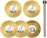 PROXXON set ronde staalborstels brass round brush set d=22mm 5 pcs.