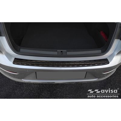 Zwart RVS Bumper beschermer passend voor Volkswagen Arteon Shooting Brake 2020- 'Ribs' AV245291