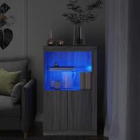 Bijzetkast met LED bewerkt hout grijs sonoma eikenkleurig - thumbnail
