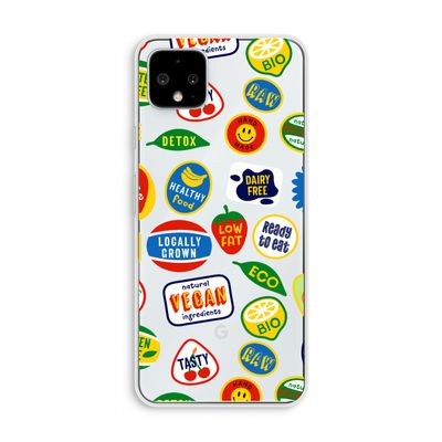Fruitsticker: Pixel 4 XL Transparant Hoesje