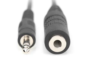 Digitus DB-510200-015-S Jackplug Audio Aansluitkabel [1x Jackplug male 3,5 mm - 1x Jackplug female 3,5 mm] 1.50 m Zwart Afgeschermd (enkel), Rond