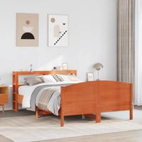 Bedframe zonder matras massief grenenhout wasbruin 160x200 cm