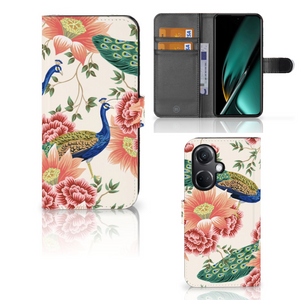 Telefoonhoesje met Pasjes voor OnePlus Nord CE 3 Pink Peacock