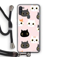 Katten: Samsung Galaxy A11 Transparant Hoesje met koord