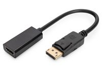 Digitus AK-340408-001-S DisplayPort / HDMI Adapter [1x DisplayPort stekker - 1x HDMI-bus] Zwart 15.00 cm