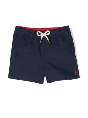 POLO RALPH LAUREN KIDS short de bain à motif Polo Pony - Bleu