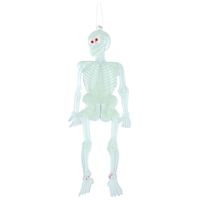 Horror skeletjes - 10x - glow in the dark - hangend - 14 cm - Halloween decoratie