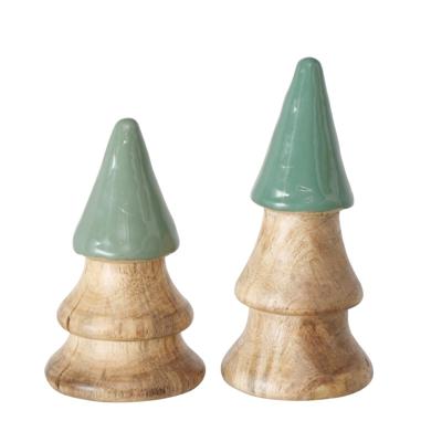 Boltze Home Kerstbomen hout set a 2 stuks h11 en h13