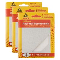 Anti-krasvilt - 3x knipvel - wit - 90 x 100 mm - rechthoek - zelfklevend - meubel beschermvilt