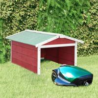 Overkapping voor grasmaaier 72x87x50 cm vurenhout rood en wit