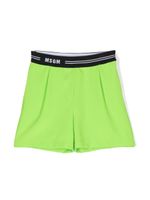 MSGM Kids short de sport à bande logo - Vert