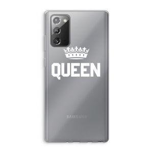Queen zwart: Samsung Galaxy Note 20 / Note 20 5G Transparant Hoesje