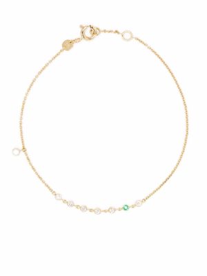 We by WHITEbIRD bracelet Clarisse en or 18ct serti de diamants et d'émeraudes