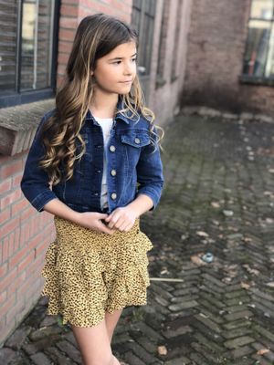 Like Flo Meisjes rok laagjes ruffel - Panter