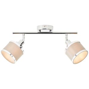 Brilliant 2-lichts plafondlamp Alexia chroom en grijs 99304/22