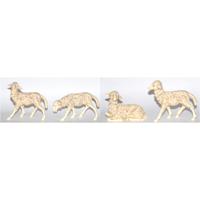 Schapen beeldjes - 4x st - 10 x 10 cm - polystone - dierenbeeldjes - kerststal