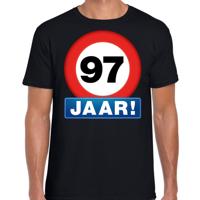 97 jaar geworden - Stopbord - verjaardag t-shirt - zwart - heren - Happy Birthday - kleding