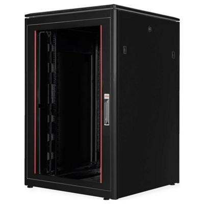 ROLINE 19-inch netwerkkast Pro 22 U, 800x800 BxD Glazen deur zwart