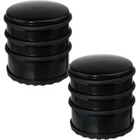 2x Stuks ronde deurstopper zwart 7 x 7,5 cm van metaal - thumbnail