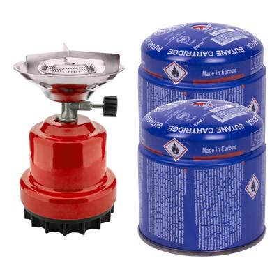 Vakantie kook set - camping kookstel 1 pit - incl. 2x gas navulling - priktank - 190 gram Vakantie kook set - camping kookstel 1 pit - incl. 2x gas navulling - priktank - 190 gram