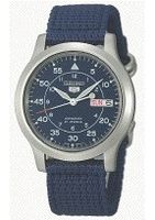 Horlogeband Seiko 7S26-02J0 / SNK807K2 / 4K12JZ Textiel Blauw 18mm