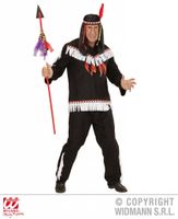 Indianen kostuum man zwart - thumbnail