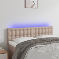 Hoofdbord LED 144x5x78/88 cm kunstleer cappuccinokleurig