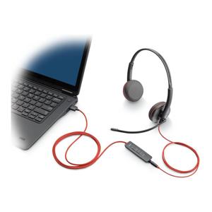 HP Poly Blackwire C3225 Over Ear headset Computer Kabel Stereo Zwart Headset, Volumeregeling, Microfoon uitschakelbaar (mute)