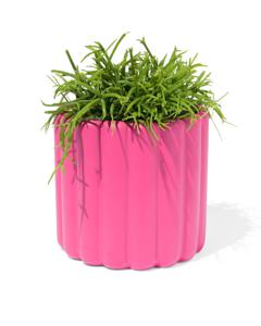 HEMA Bloempot Ø12x11.5cm Keramiek Ribbel Roze (felroze)