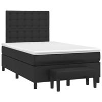 Boxspring met matras kunstleer zwart 120x190 cm Boxspring met matras kunstleer zwart 120x190 cm