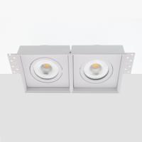 Bella Ondiepe LED inbouw 40mm trimless spot kantelbaar 5Watt vierkant dubbel WIT IP65 dimbaar - interne driver Bella Ondiepe LED inbouw 40mm trimless spot kantelbaar 5Watt vierkant dubbel WIT IP65 dimbaar - interne driver