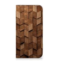 Book Wallet Case voor iPhone 16 Plus Wooden Cubes