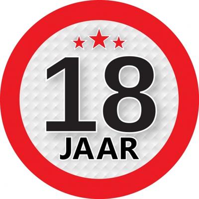18 jaar leeftijd sticker - rond - Dia 9 cm - 18 jaar verjaardag - jubileum - leeftijd versiering 18 jaar leeftijd sticker - rond - Dia 9 cm - 18 jaar verjaardag - jubileum - leeftijd versiering