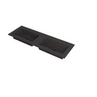 INK Kraft Wastafel Dubbele Bak Zonder Kraangaten - 1400x450x10 mm - Quartz Zwart