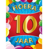 Verjaardag deurposter - 10 jaar - multi - 59 x 84 cm - leeftijd feestartikelen