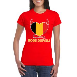 Rood Belgie duivels hart shirt dames