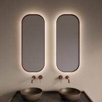 Badkamerspiegel Gliss Design Plato | 40x100 cm | Indirecte LED verlichting | Bewegingssensor | Met spiegelverwarming | Koper rose Badkamerspiegel Gliss Design Plato | 40x100 cm | Indirecte LED verlichting | Bewegingssensor | Met spiegelverwarming | Koper rose