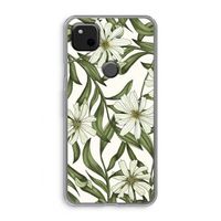 Wit bloemenpatroon: Google Pixel 4a Transparant Hoesje