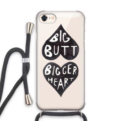 Big butt bigger heart: iPhone 8 Transparant Hoesje met koord